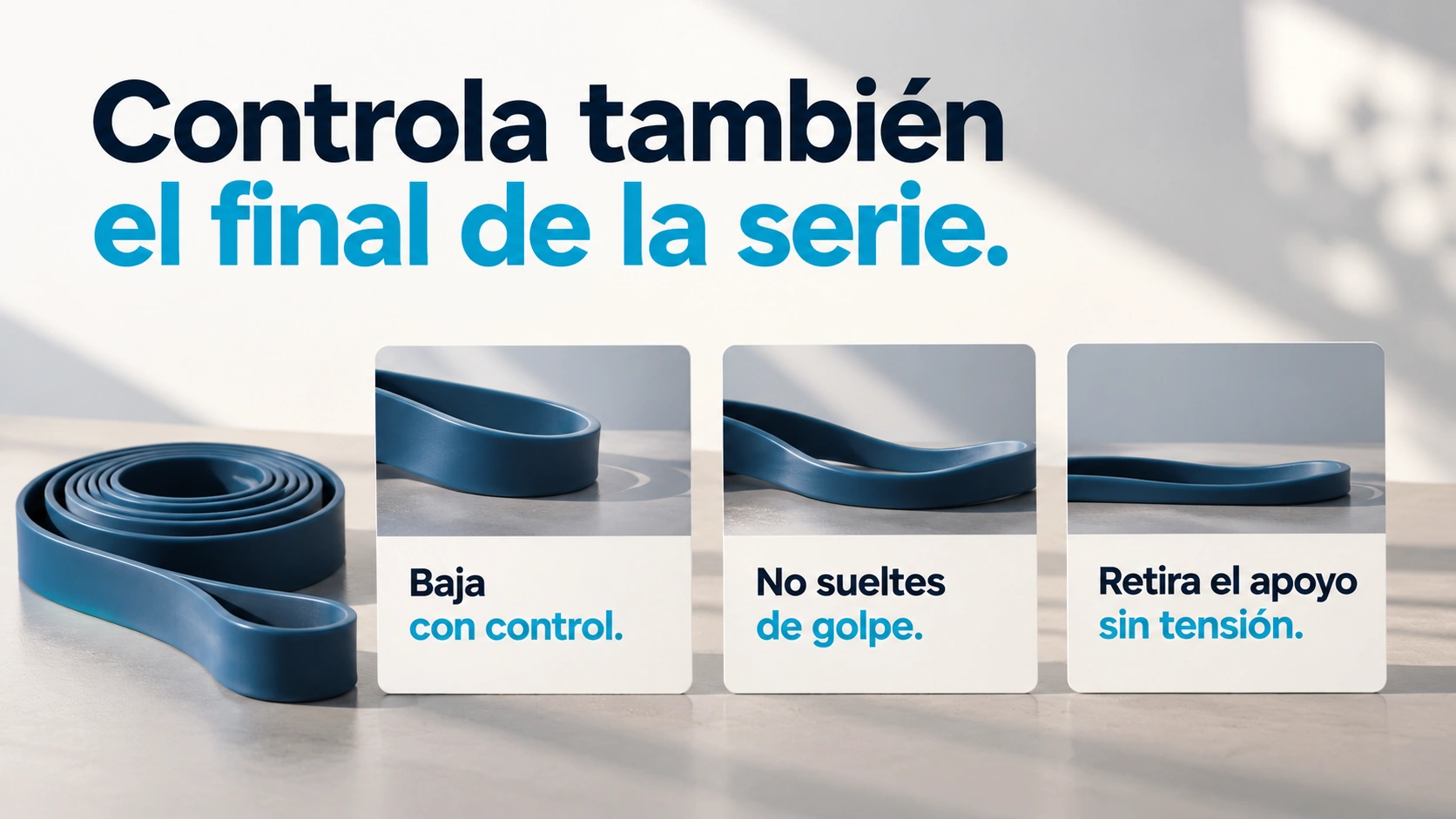Control de la bajada y retirada del apoyo cuando la banda ya no está en tensión