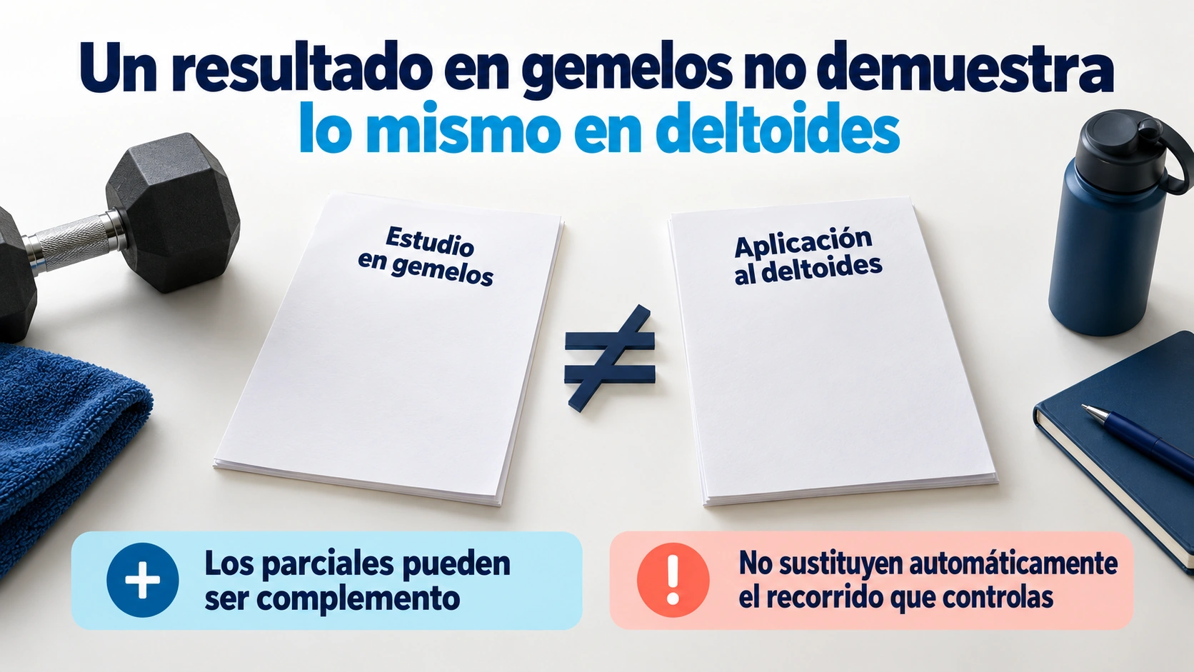 Los parciales son una opción de organización del recorrido y la evidencia de otros músculos no se traslada automáticamente al deltoides