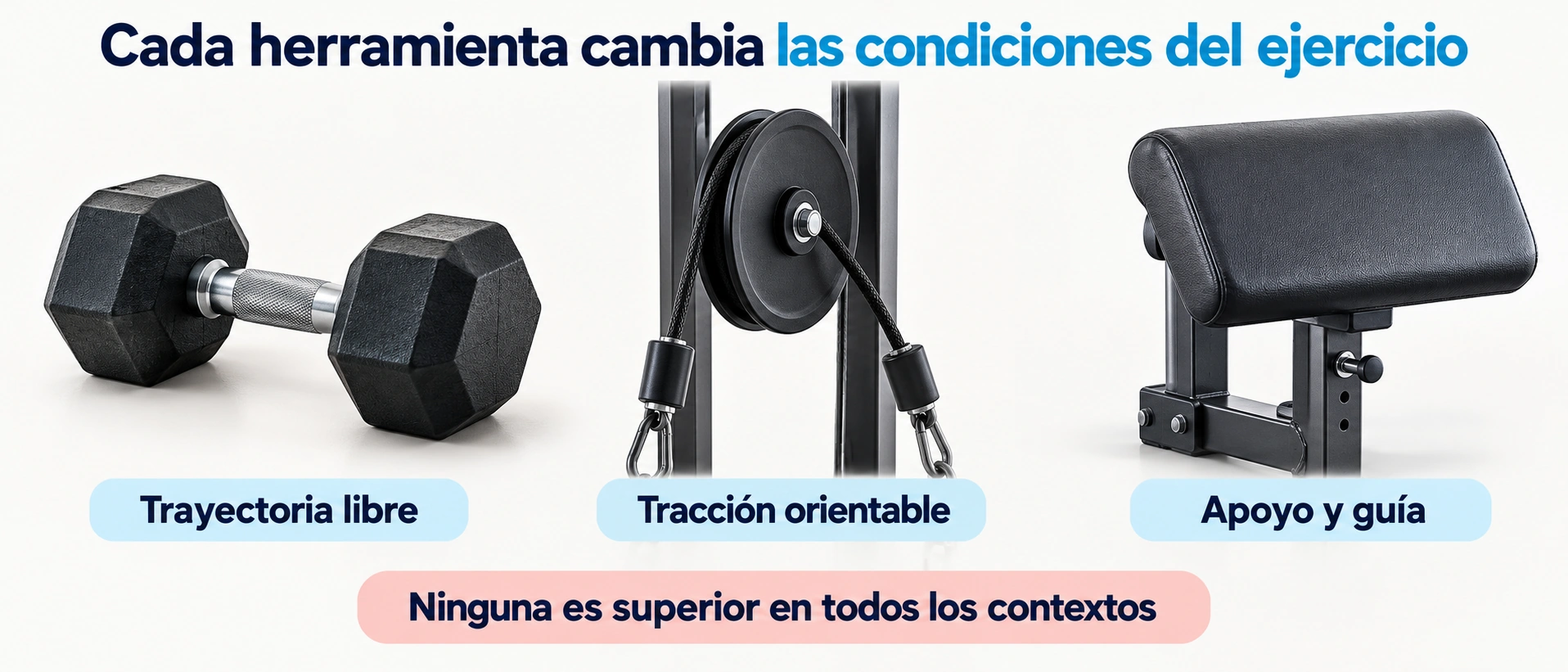 Diferencias prácticas entre libertad de movimiento, tracción del cable y apoyo de la máquina