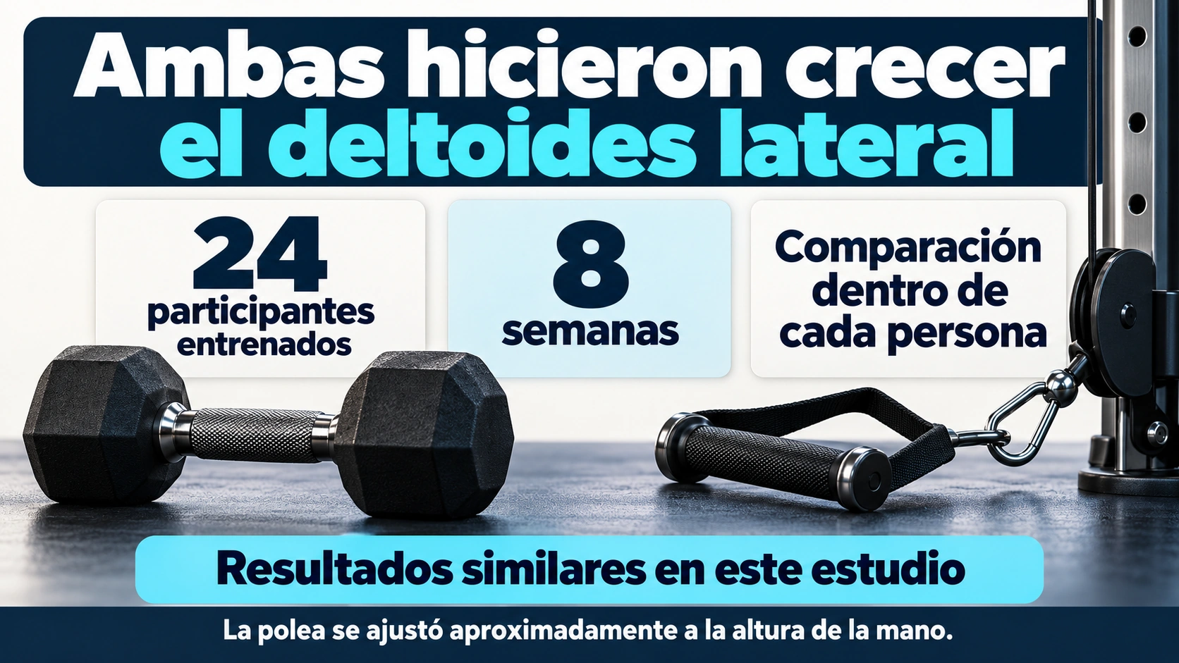 Un estudio encontró aumentos similares de grosor del deltoides lateral con polea y mancuerna