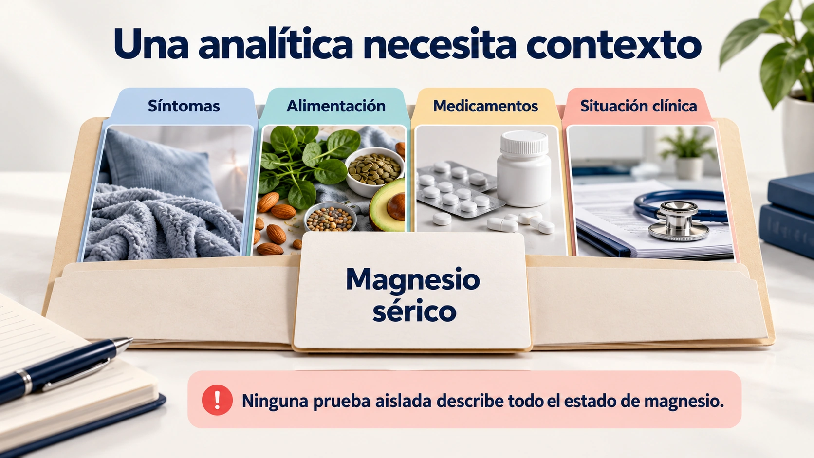 El magnesio sérico se interpreta junto con síntomas dieta medicamentos y situación clínica