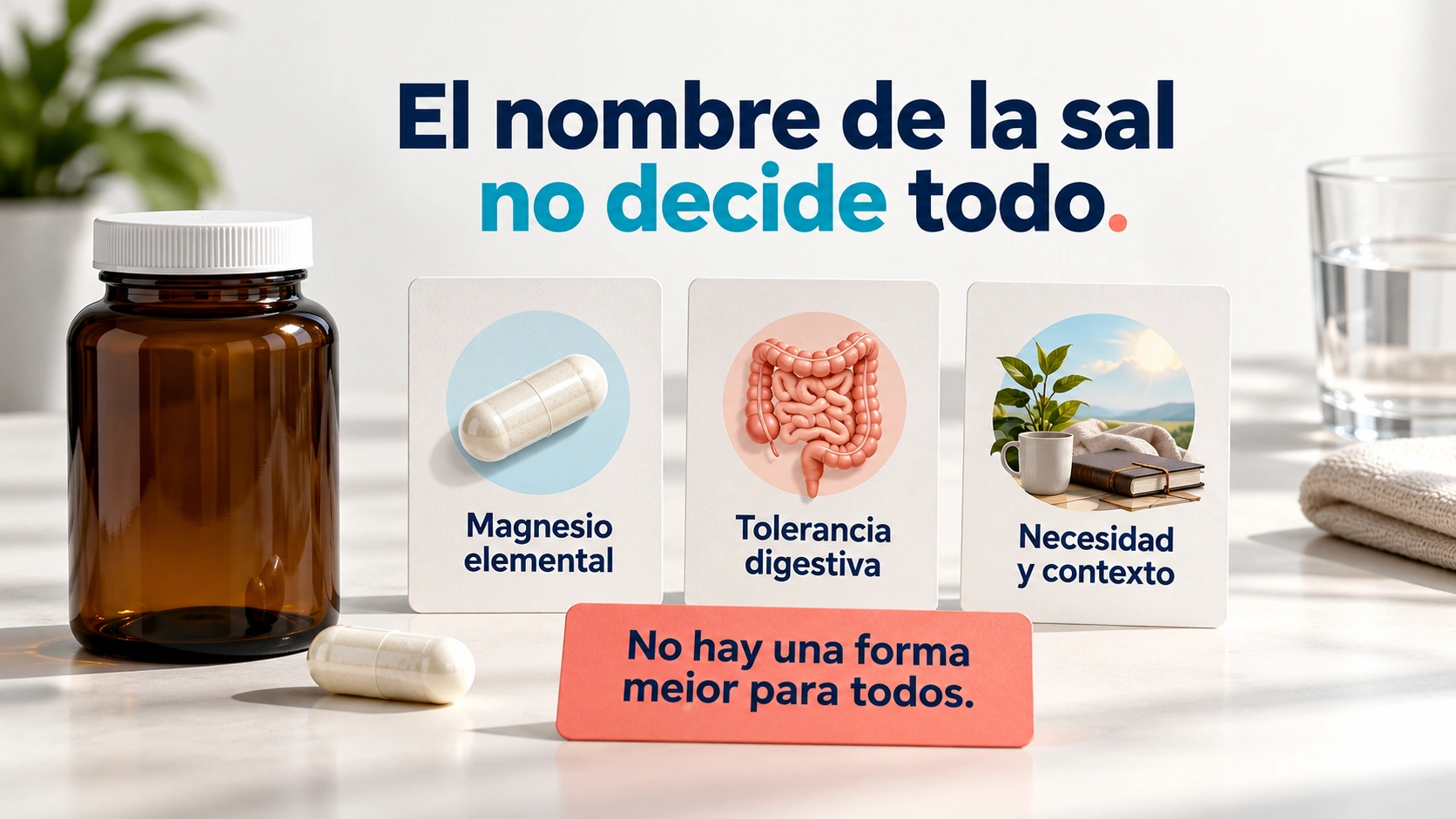 Al elegir un suplemento importan el magnesio elemental la tolerancia y el contexto además de la forma química