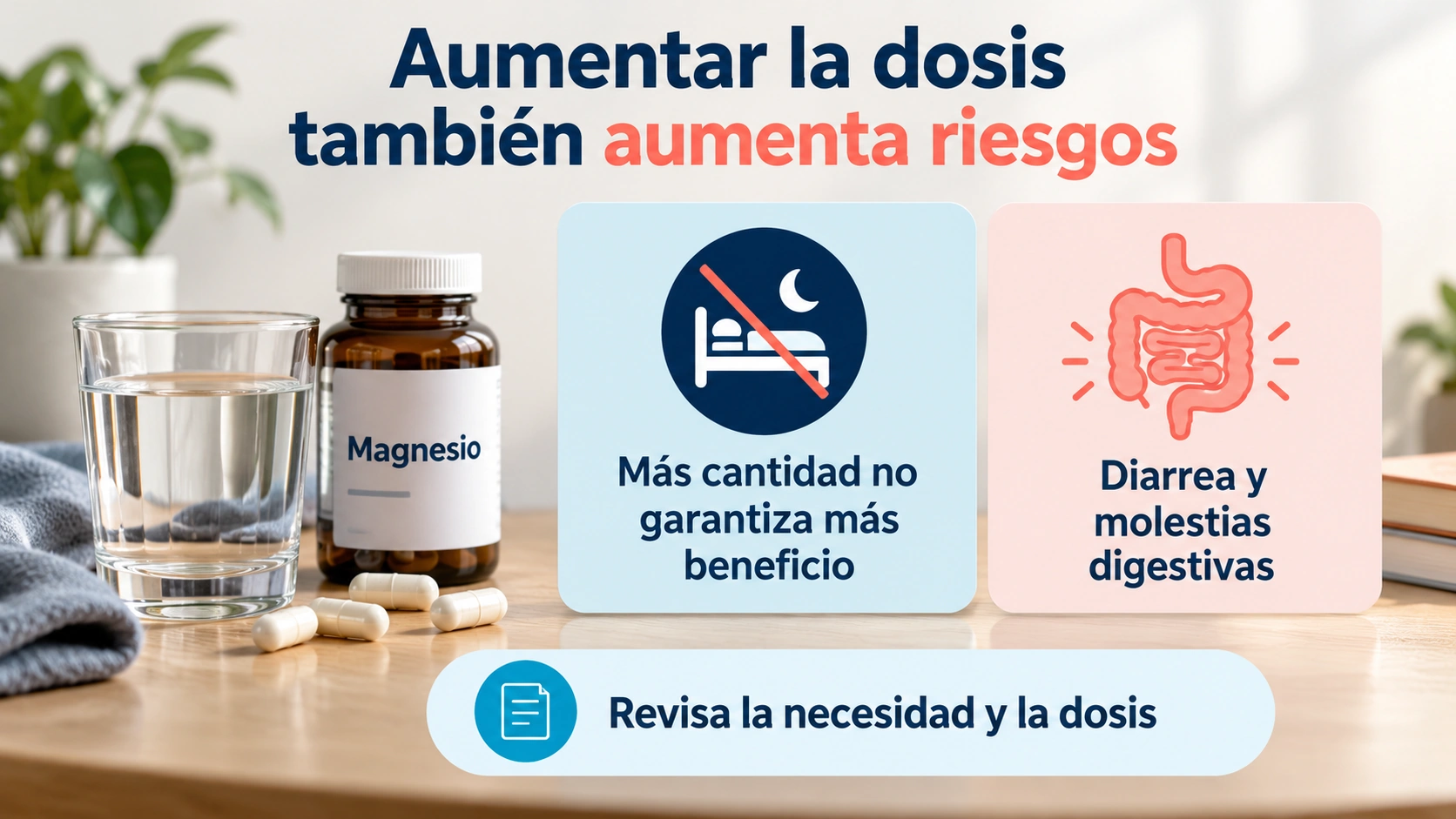 Tomar más magnesio no garantiza dormir mejor y puede provocar diarrea o molestias digestivas