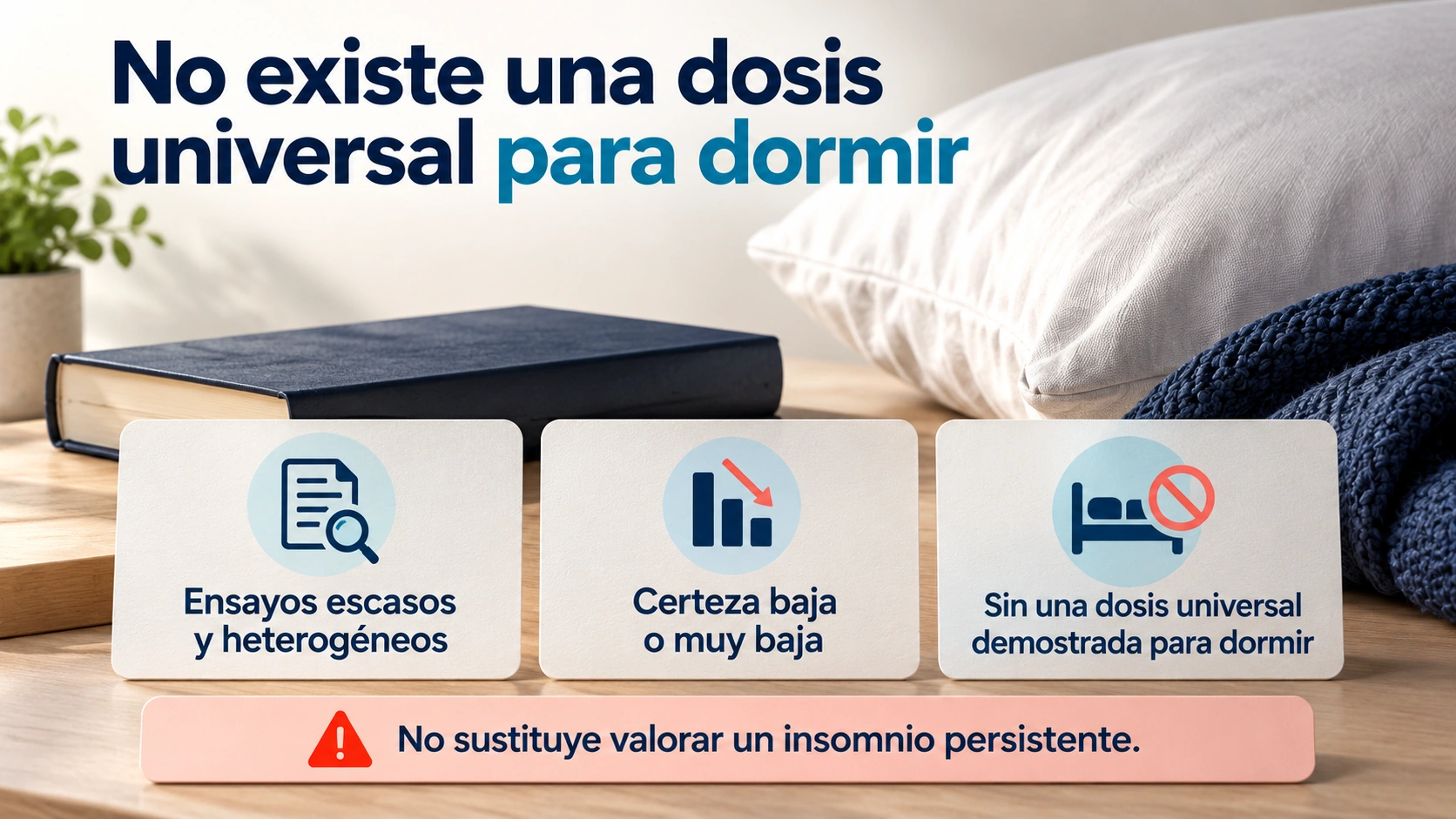 Los ensayos de magnesio para insomnio en mayores son pocos y la certeza de la evidencia es baja