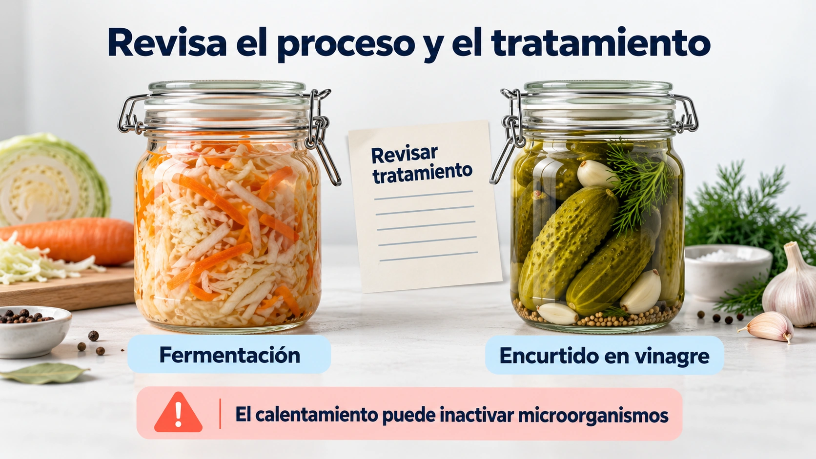 La viabilidad depende del producto y de su tratamiento; unos encurtidos en vinagre no equivalen a una fermentación.