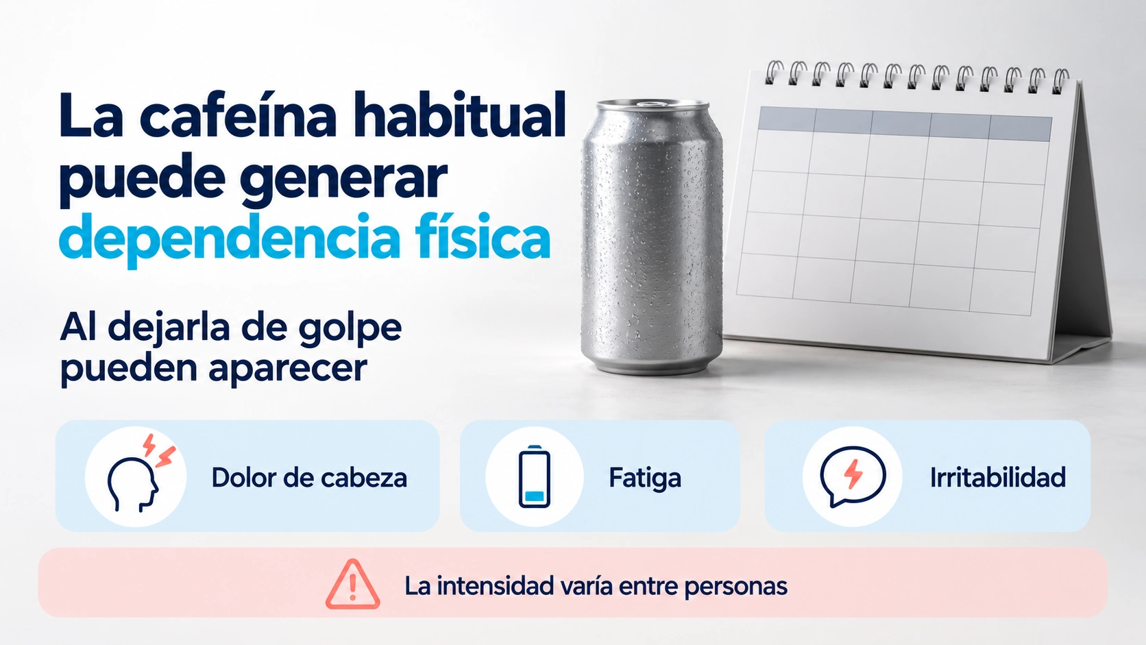 Al dejar de golpe la cafeína habitual pueden aparecer síntomas de abstinencia
