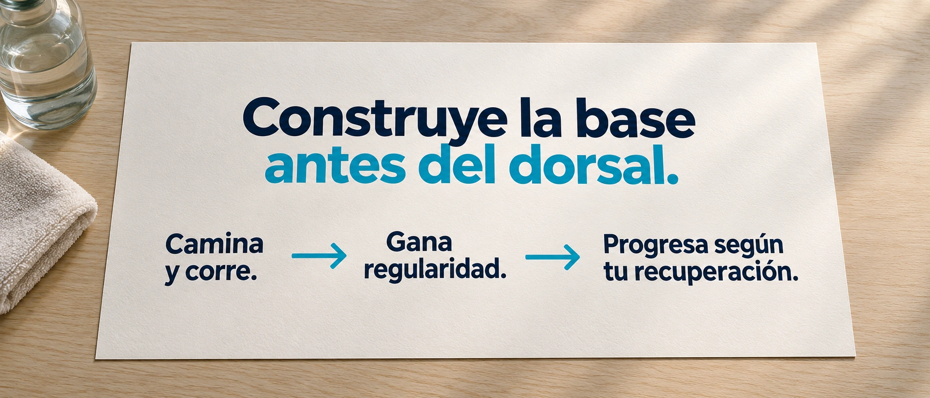 Progresión de la preparación de una carrera desde alternar caminar y correr hasta ganar regularidad y aumentar la carga según la recuperación.