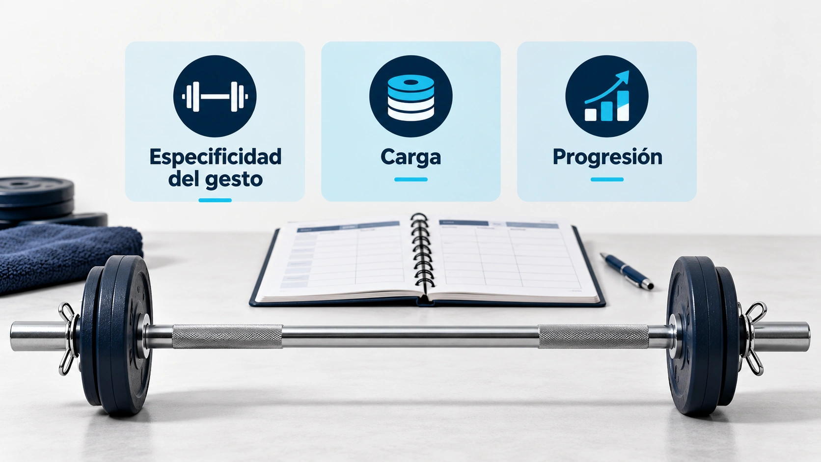 Si el objetivo es mejorar el press con barra conviene practicar ese gesto y registrar su progresión