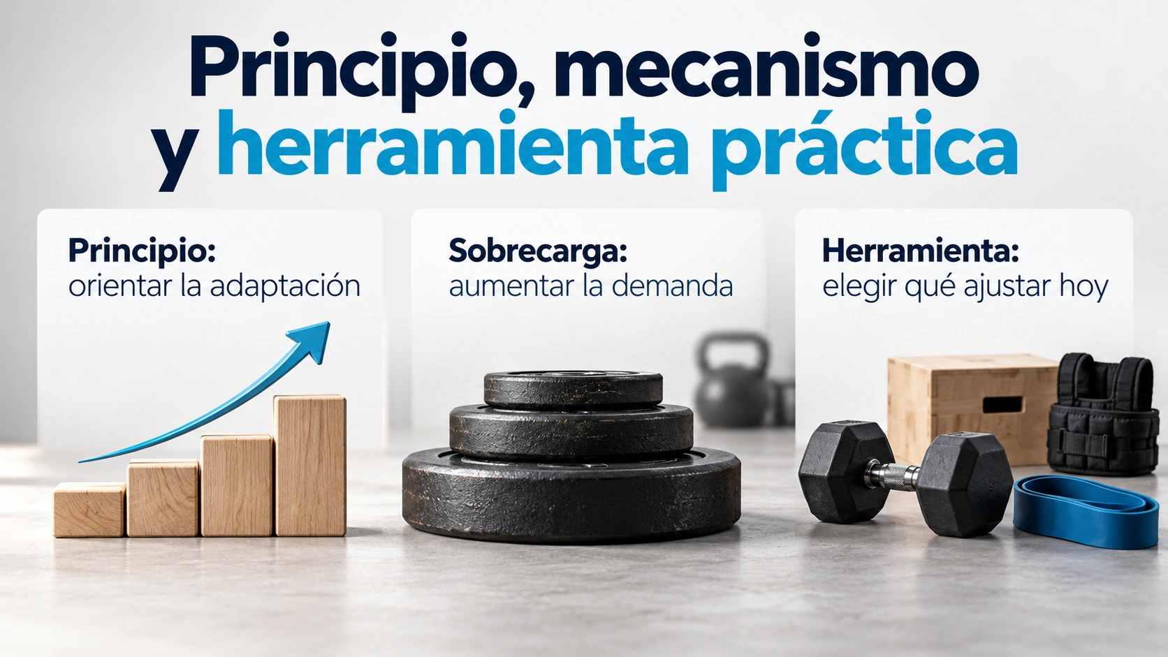 Diferencias entre principio de progresión, sobrecarga y elección práctica de la variable que se ajusta.