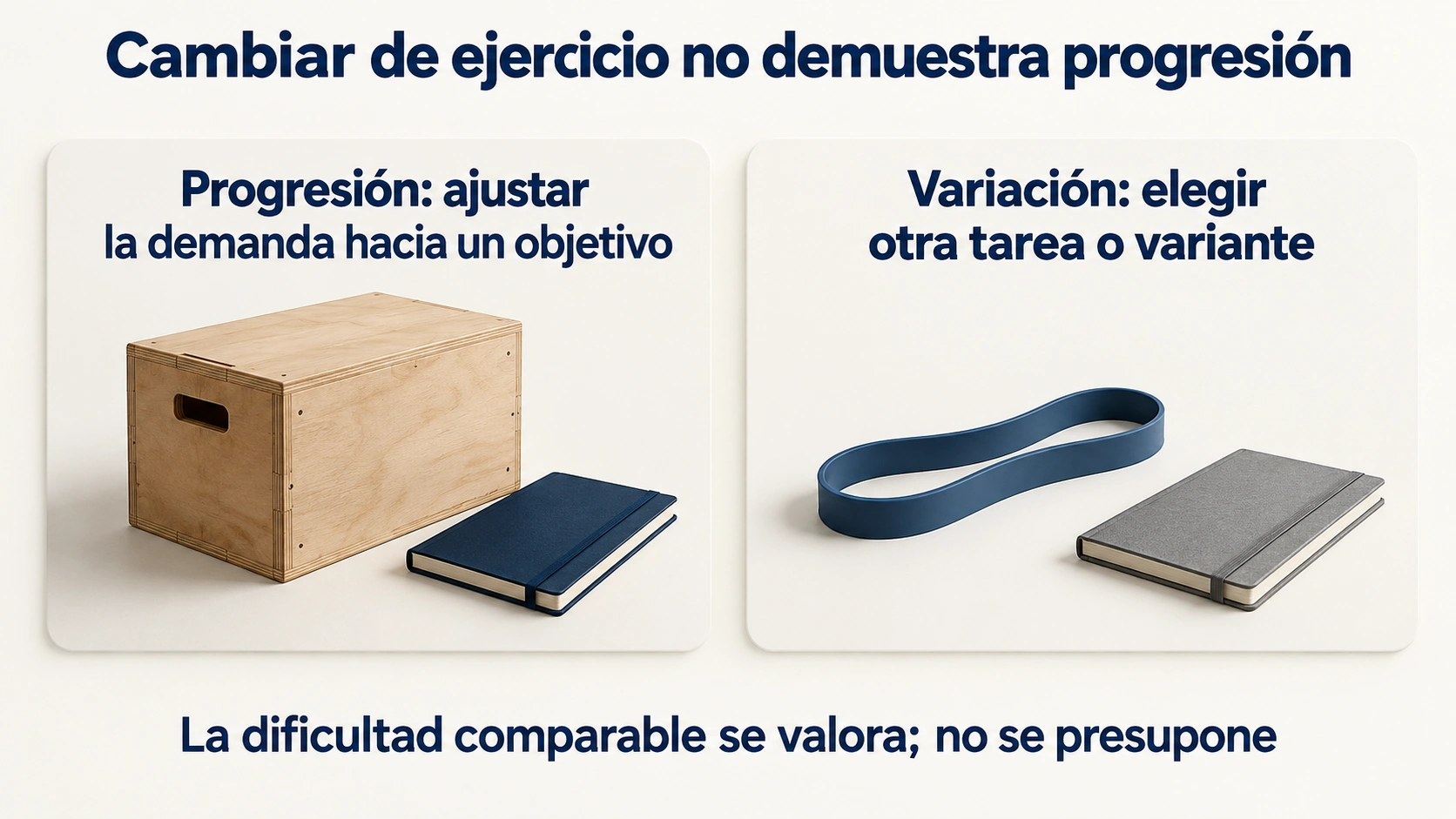 Comparación entre ajustar la demanda hacia un objetivo y elegir otra tarea o variante de ejercicio.