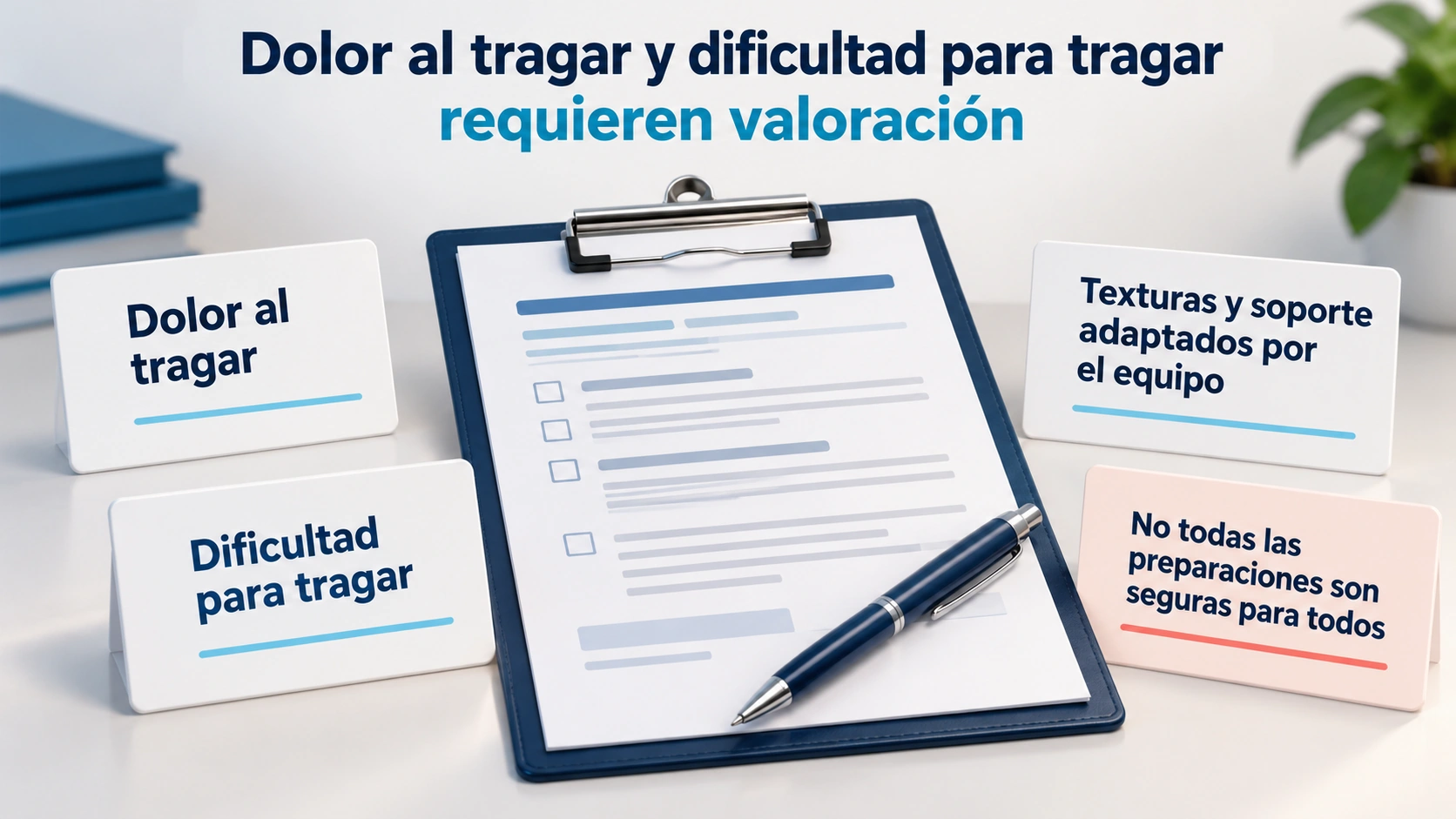 La disfagia necesita una valoración específica y no se resuelve de forma universal cambiando la textura.