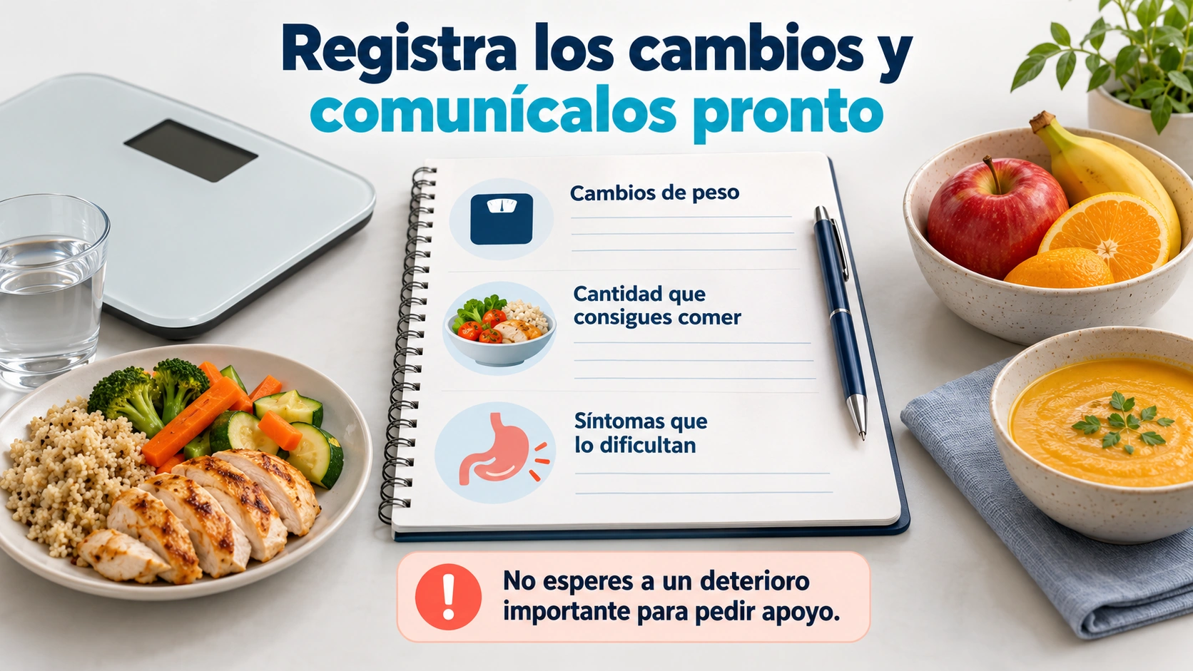 La pérdida de peso y la reducción de la ingesta durante el tratamiento merecen atención temprana.
