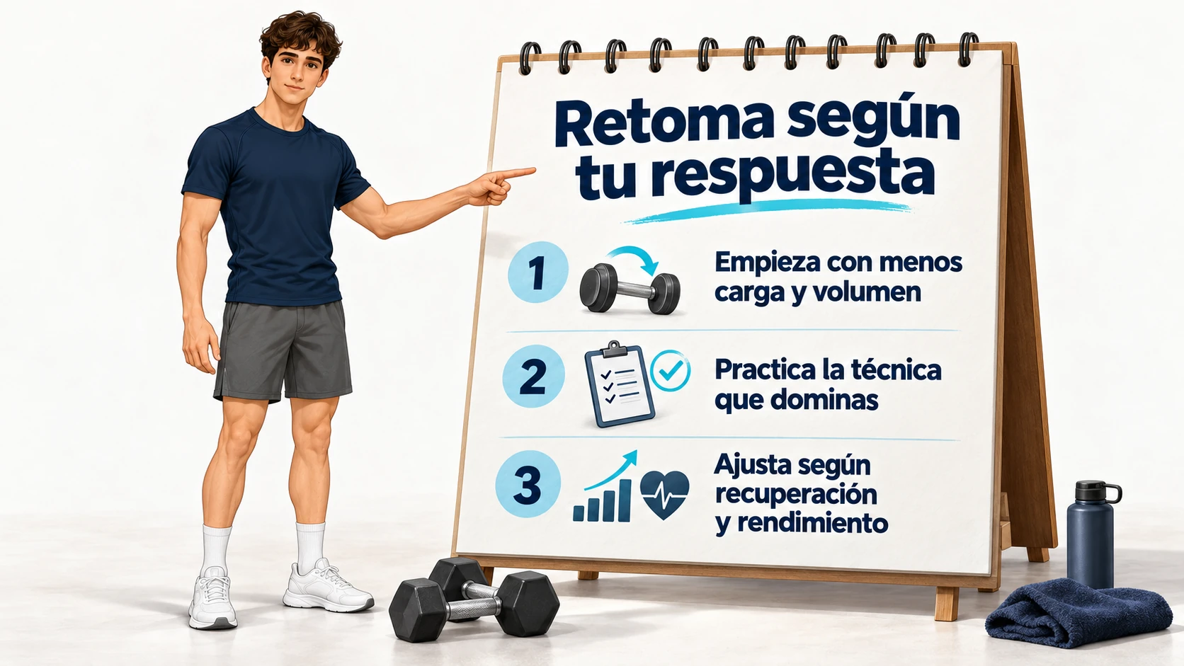 El personaje principiante presenta un retorno con menos carga y volumen, técnica conocida y ajustes según recuperación.
