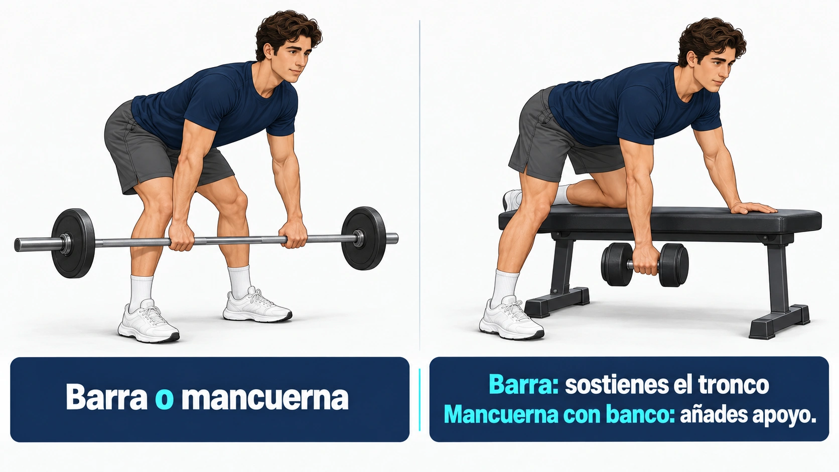 Comparar apoyo externo del tronco.