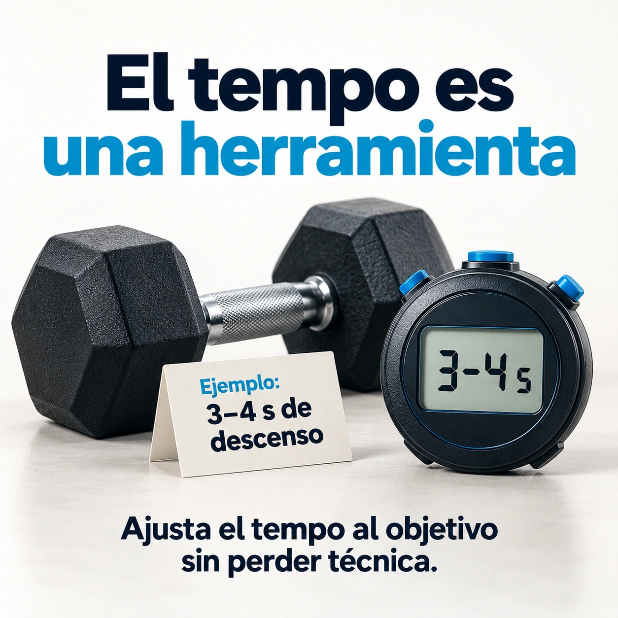 Ejemplo de descenso de tres a cuatro segundos como recurso para trabajar el control de la sentadilla