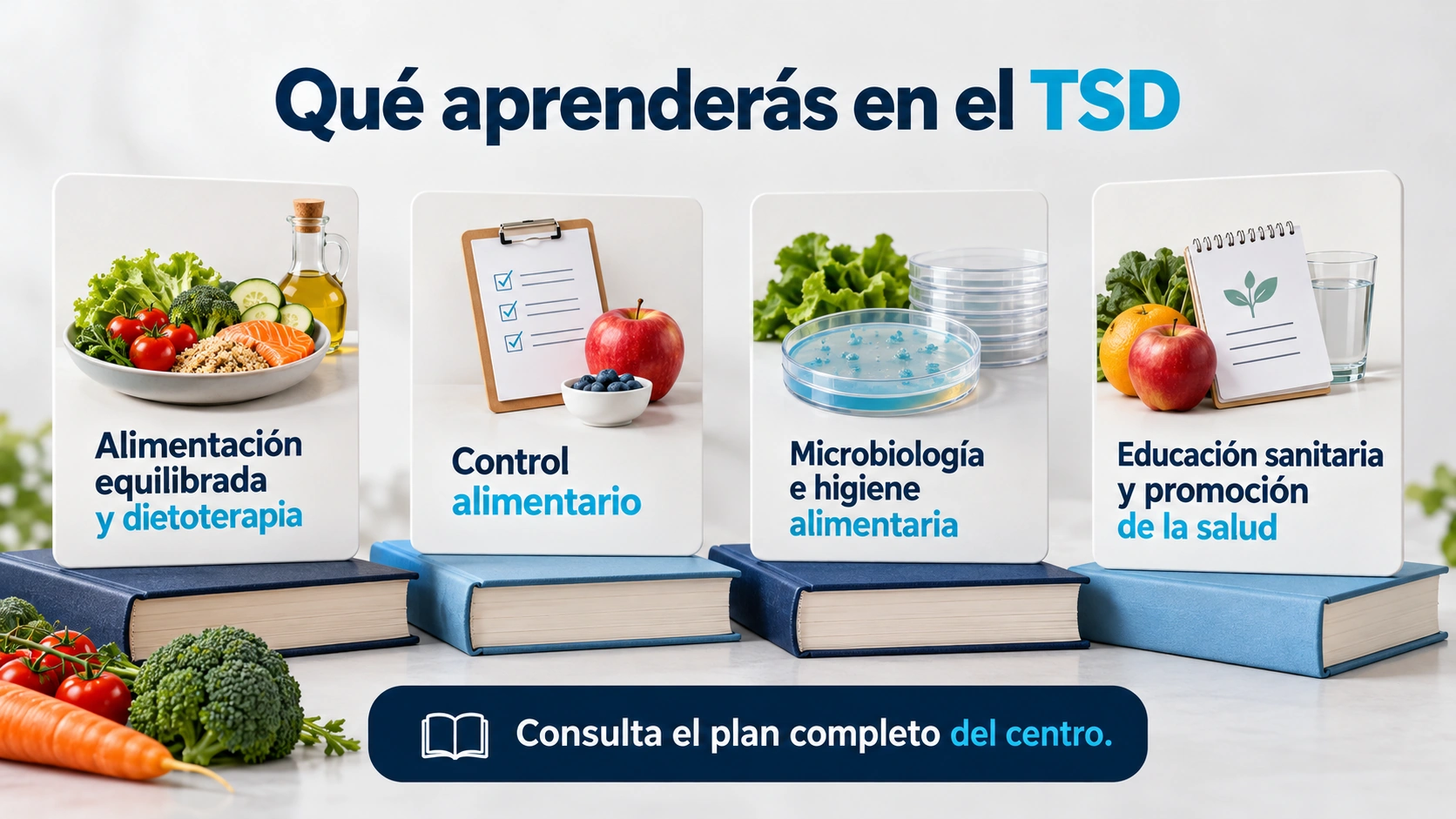 Áreas técnicas del TSD relacionadas con alimentación, dietoterapia, control alimentario, higiene y educación sanitaria.