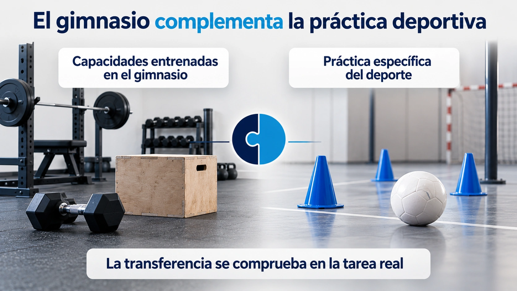 Complementariedad entre capacidades entrenadas en el gimnasio y práctica específica del deporte.