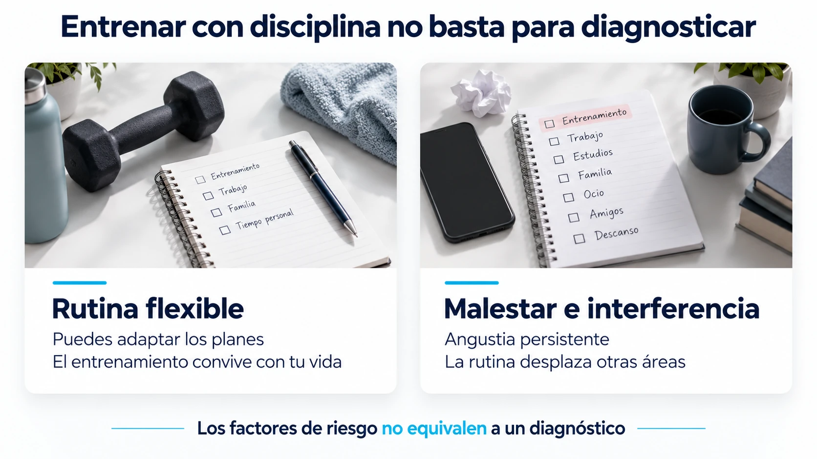 Entrenar, planificar una dieta o competir no implica por sí solo dismorfia muscular.