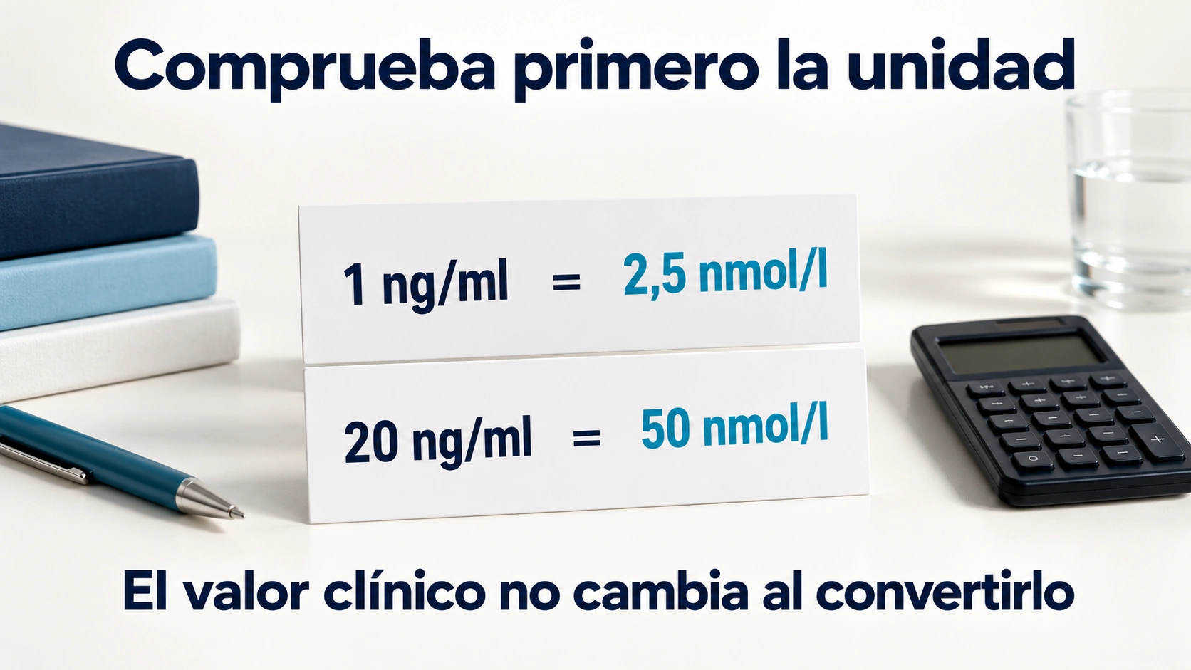 Conversión entre nanogramos por mililitro y nanomoles por litro para vitamina D